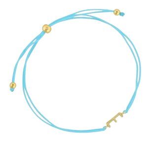 Gorjana Initial Prism Bracelet – Blue String, Letter "E"